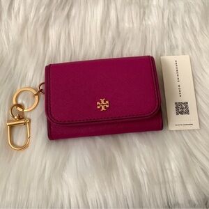 TORY BURCH Emerson Flap Card Case in Prickly Pear
